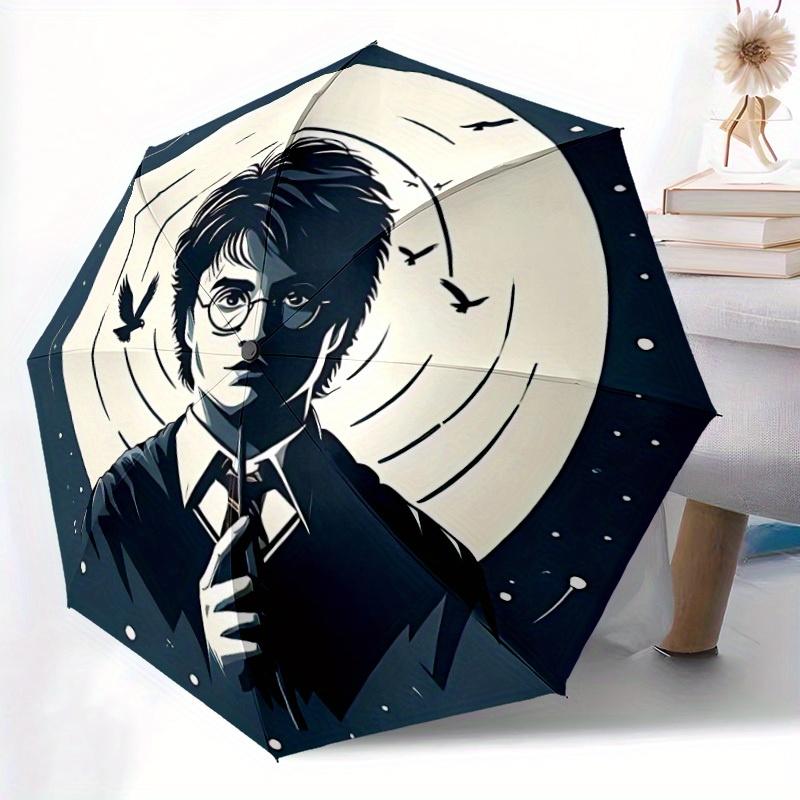 Harry Potter, Wizarding World Automatic Open/Close Umbrella   Compact Travel Umbrella, 8 Rib Heavy Duty Construction, Ideal Gift, 151