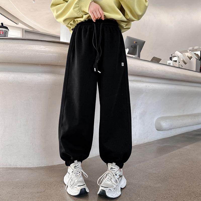 Girls' Spring/Autumn 2025 Casual Loose Drawstring Sports Sweatpants