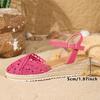 Women's Breathable Wedge Espadrille Buckle Sandals - Fashionable Plus Size Thick Sole Sandals