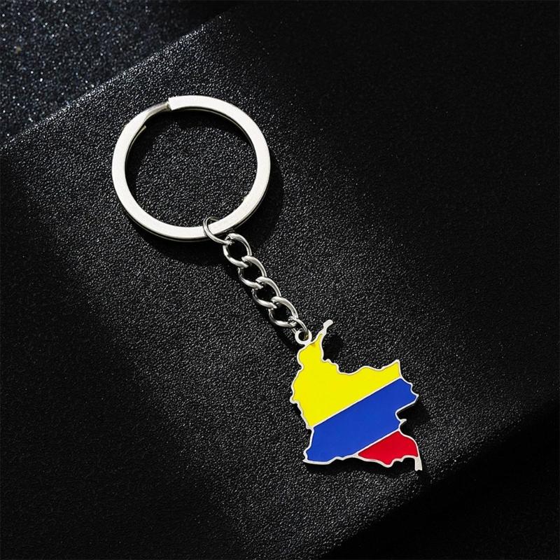 Portachiavi Portatili Mappa della Colombia Portachiavi con Bandiera Accessorio Portachiavi per Zaino