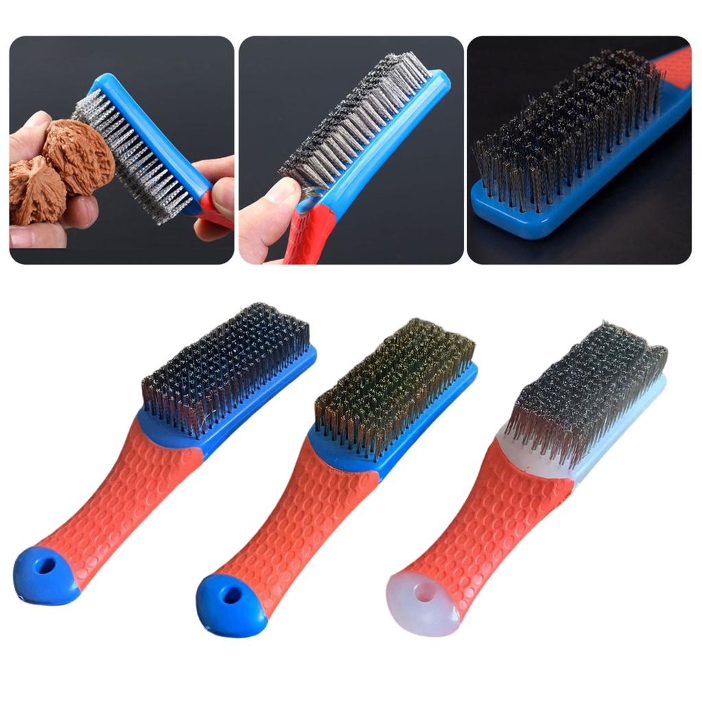 MultiFunctional Cleaning Brush Stainless Steel Copper Wire For Antique Polishing Metal Rust Removal NonSlip Handle