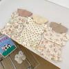 Girls Summer Cute Bunny Print Cap Sleeve Top with Lace Trim Shorts Set