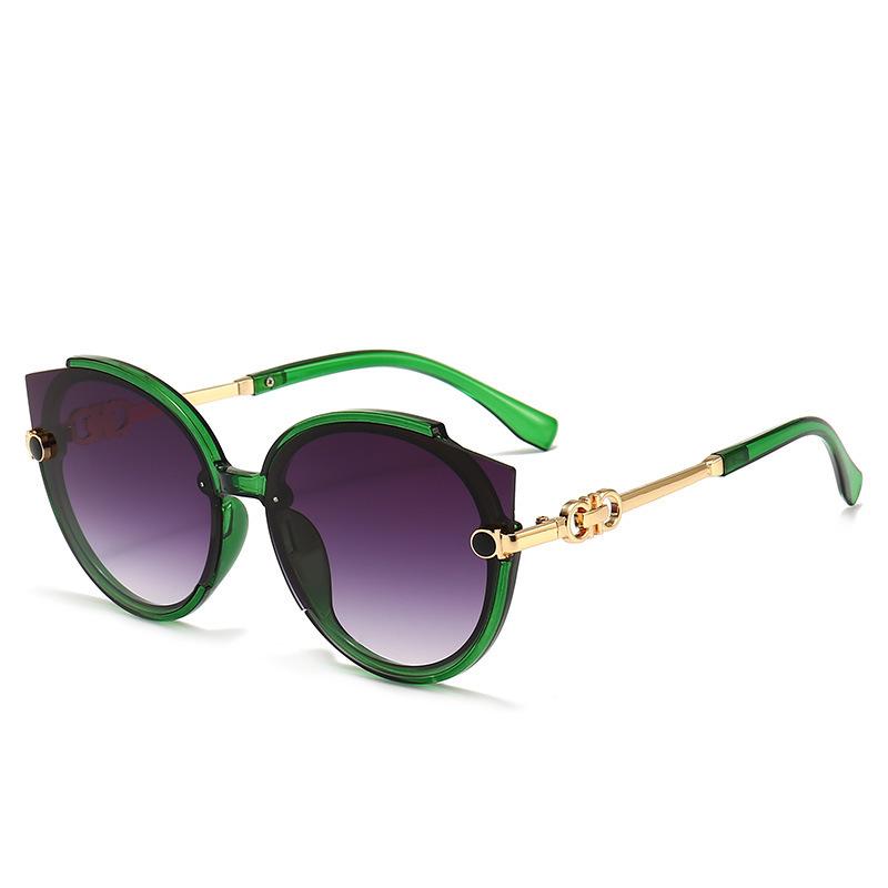 New Vintage Cat Eye Sunglasses Women Korean Metal Rimless Gradient UV400 Luxury Sun Glasses Retro Shades