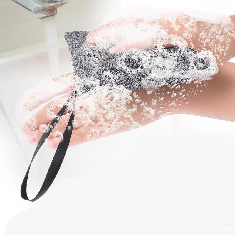 Reusable Soap Holder Exfoliating Mesh Soap Pouch Bath Accessories Hanging Loop for Space Saving Durability Nylon Mesh