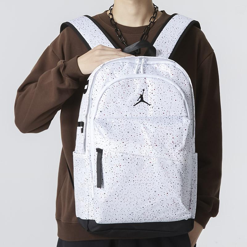 Jordan Studenten Rucksack Polyester Lässig Großer Unisex Rucksack Weiß Sternenhimmel JD2133032GS-008