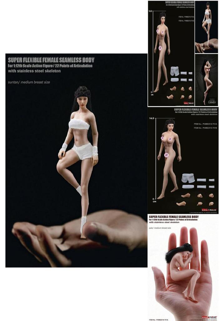 Corp Feminin Fără Cusături la Scara 1/12 Cu Articulații Super Flexibile Pentru Joacă Creativă