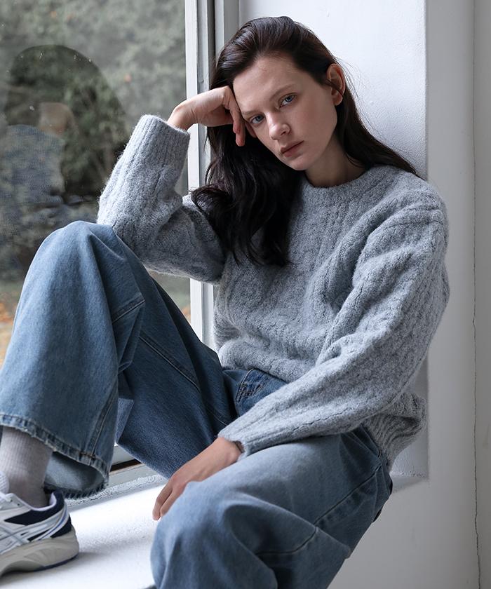 Beleunepeu Cable Knit Pullover 3 Colors