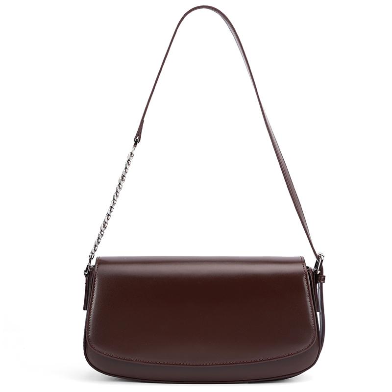 

Women s Genuine Leather Minimalist Ladies Fashi retro design Flap Shoulder Bag With Chain Strap Crossbody Bag For Work Travel 26x6.5x16cm