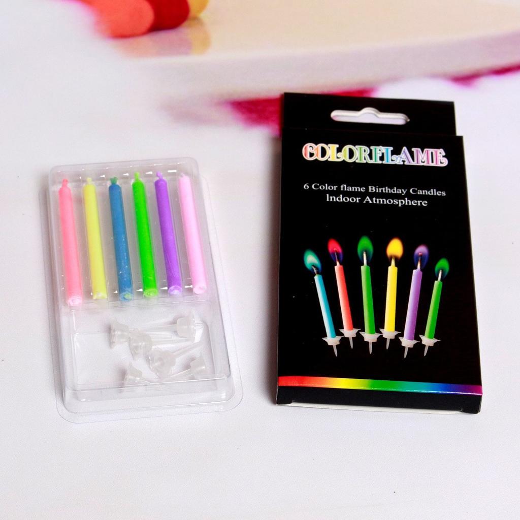 Colourful Flame Candles, Birthday Party and Wedding Decorations, 5/6/12 Pack, Multicoloured Candles, Birthday Cake Candles