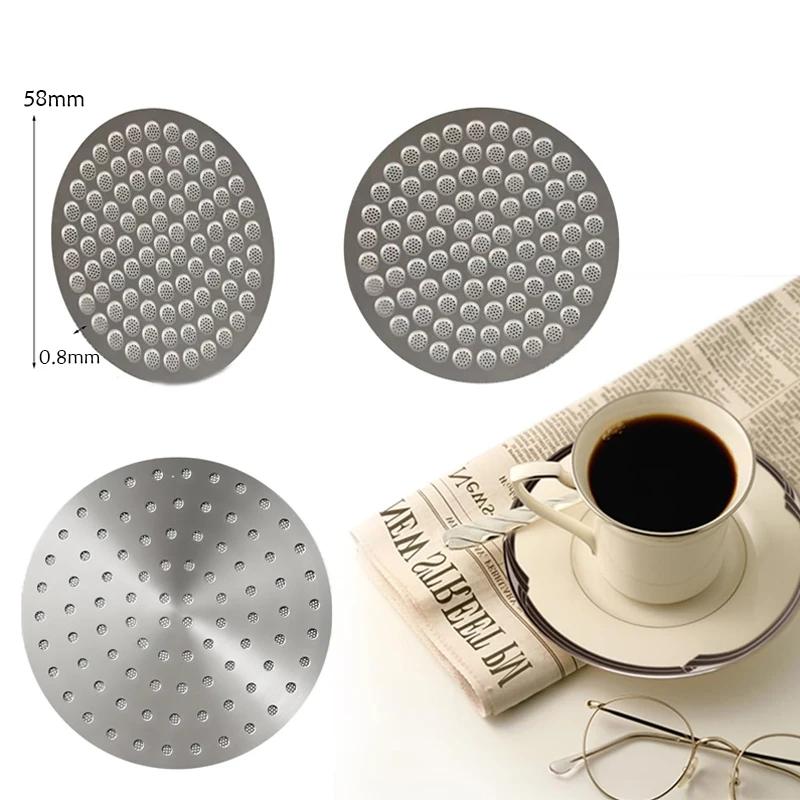 1pcs 304 Stainlesss Steel Reusable Espresso Puck Screen,51/53/58mm Mesh Filter for Portafilter,Barista Coffee Making Accessories