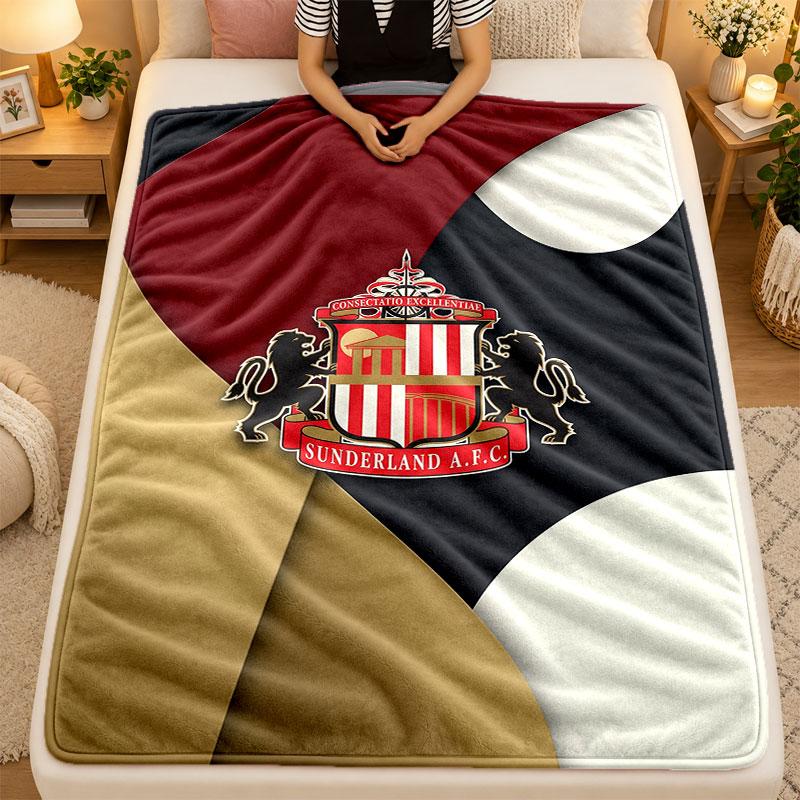 Flannel BlanketSunderland Football Warm Soft Throw Blanket for Indoor Sofa Bed Living Room Use