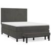 VidaXL Divan Bed and Mattress Dark Grey 140x200cm Velvet - Model 3137726