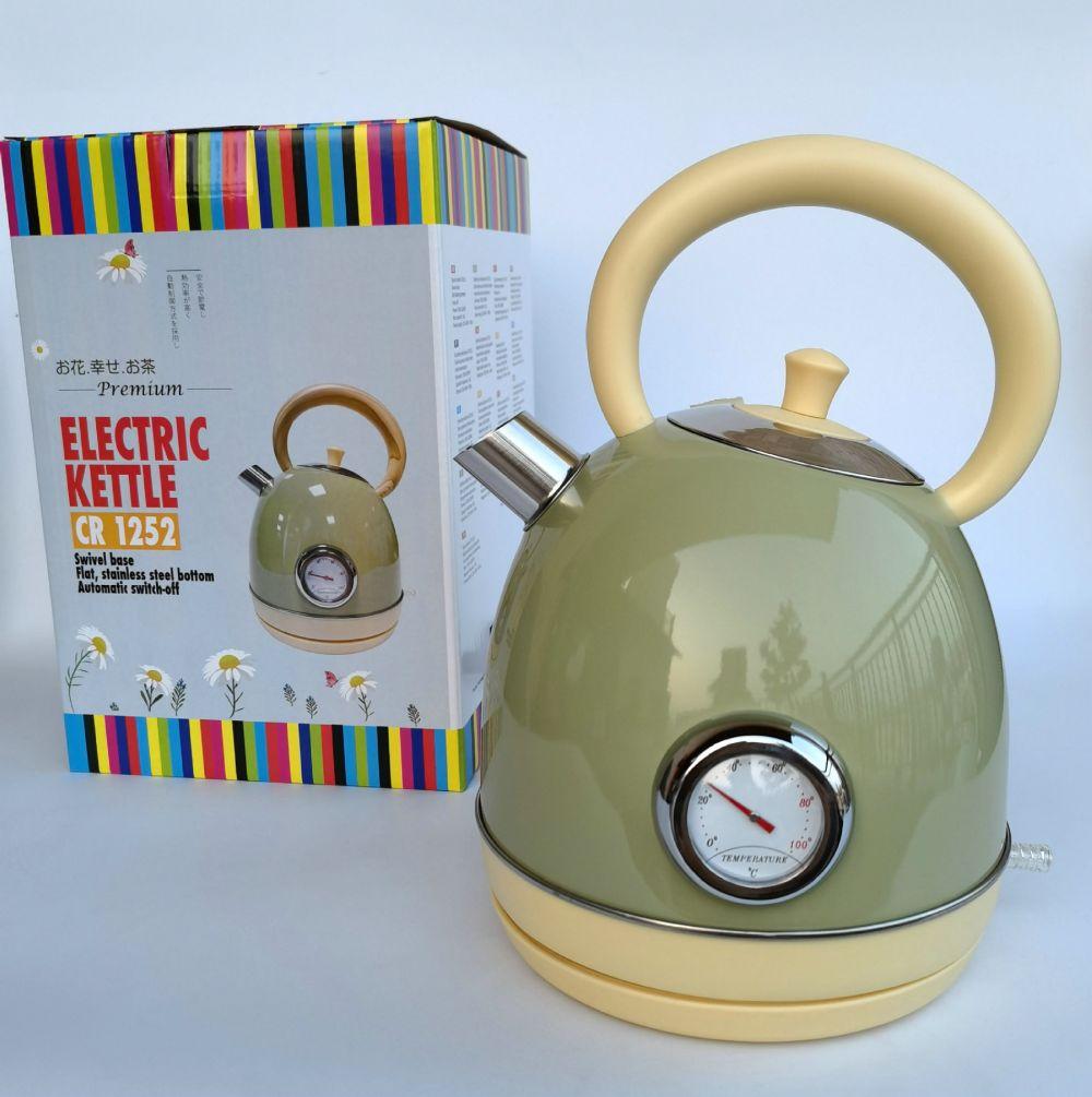 1.8L Retro Electric Kettle, Electric Water Boiling Kettle , Rapid Boiling Electric Teapot 220V Baked Paint