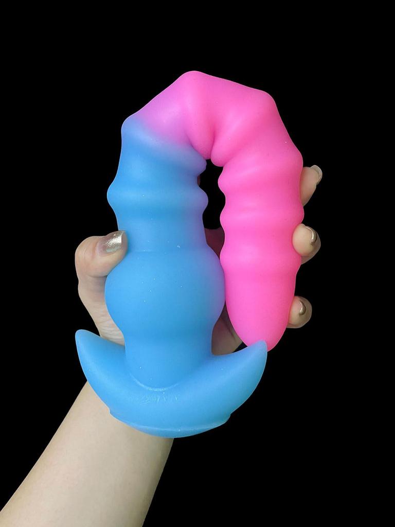 Luminous Silicone Spiral Anal Plug - Super Long Outdoor Wear Expander Dildo SM Toy