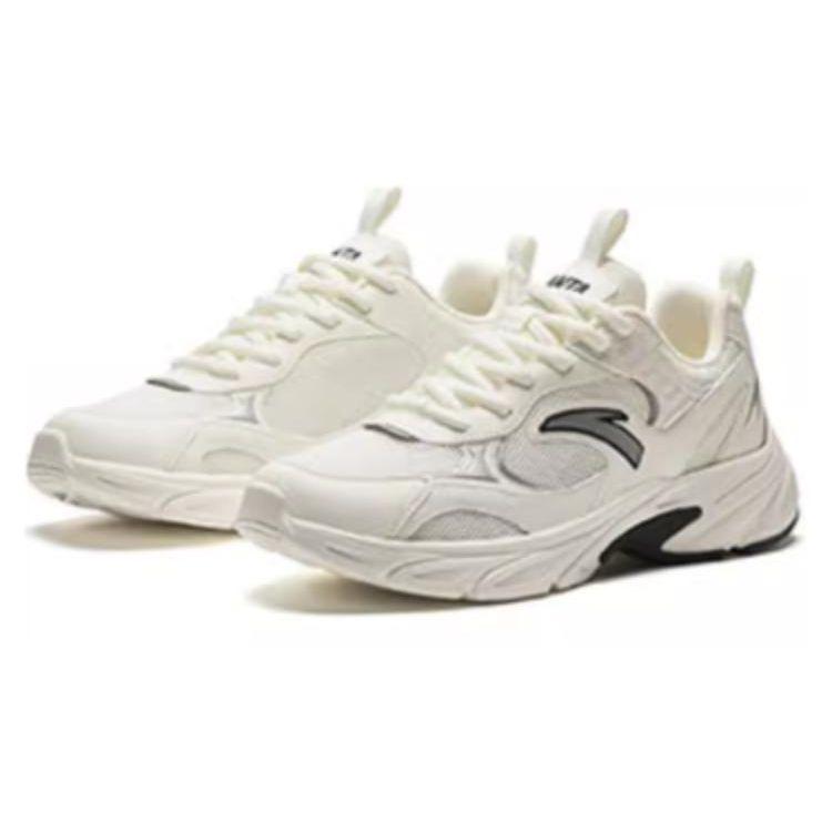 Anta Comfortable Simple Non-Slip Wear-Resistant Low-Top Casual Shoes Women Sneakers Silver 122428811-5