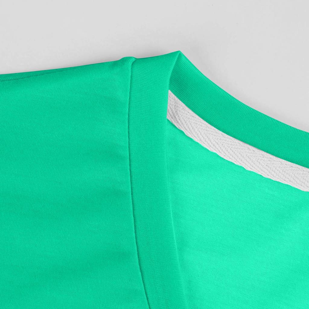 Women's Fashion V-Neck Classic Loose Color Casual Short Sleeve T-Shirt