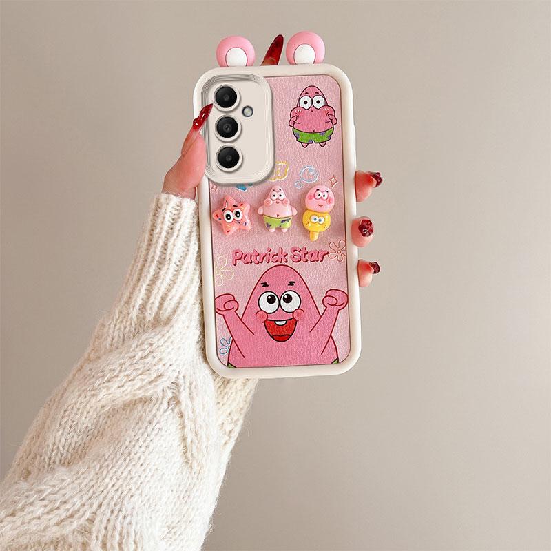 KEYSION Cute Ear 3D Cartoon Case for Samsung S23 FE 5G with Bracelet Soft Silicone Shockproof Phone Back Cover for Galaxy S23 FE