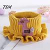 Kids Neck Scarf Warmer Cartoon Giraffe Ruffle Knitted Windproof High Elasticity Keep Warm Ultra Soft Fake Collar for Winter