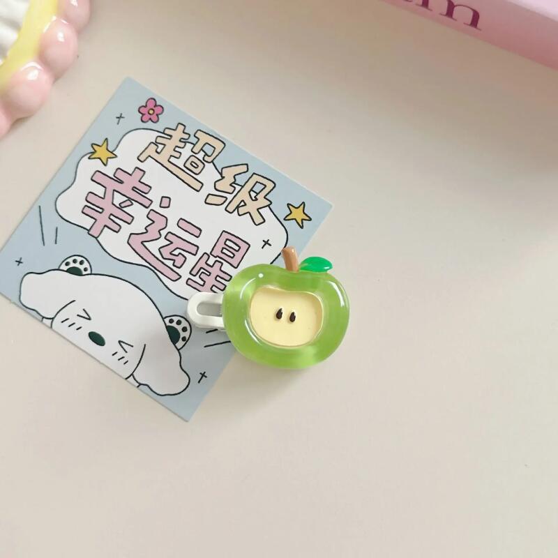 Delicious Big Apple Hair Clip Cute Sweet Girl Heart Cartoon Bangs Chuck Headdress Card Duckbill Clip Accessories