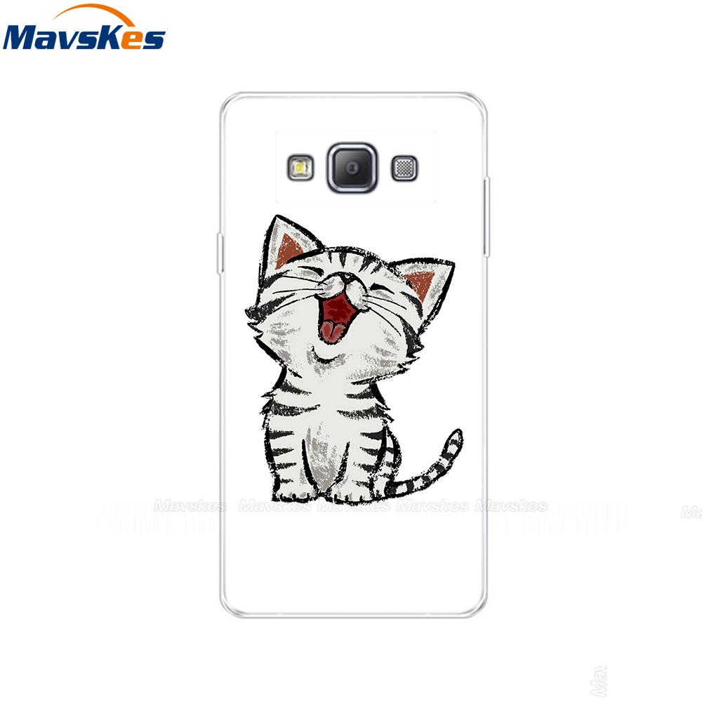 Silicon Phone Case For Samsung Galaxy A3 2015 Flower Cat A300 Soft TPU Back Cover For Samsung A3 2015 A300H A3000 SM-A300F pop