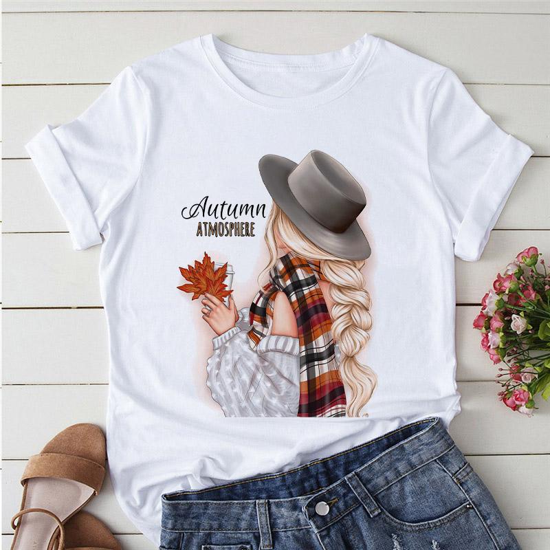 Flower Pretty Girl Fashion Trend Oversized Tops Custom T-Shirt Kawaii O-Neck Tshirt Soft Clothes For Women Female Tee-Shirt