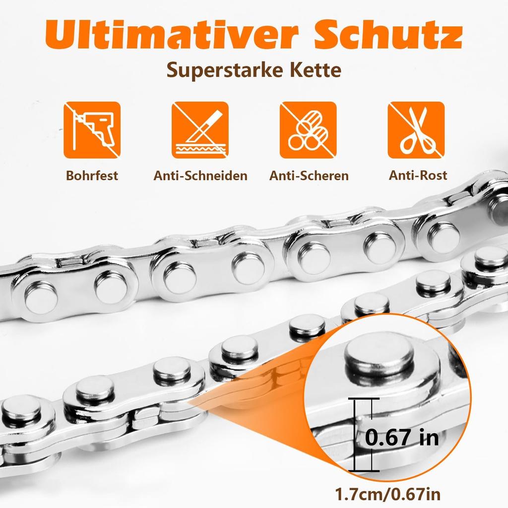 Scooter Lock, Electric Scooter Locks Anti Theft, Heavy Duty Anti-Theft Chain Lock with Keys for E-Bike, Motorcycle, Electric Scooters, Segway Ninebot