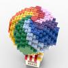 MOC Rainbow Hot Air Balloon Rainbow Color Small Particle Assembly Building Blocks Children's Toy Ornament