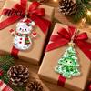 Acrylic Hanging Decor 2 Pcs Christmas Ornament Crystal Snowman Cat Santa Pattern Decoration Celebration Supplies Double Sided 2D Pendant for Holiday