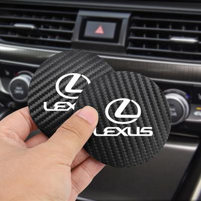 2Pcs Car Coasters Carbon Fiber Cup Holder Mat For RX330 IS250 Ct200h ES300h Car Interior Accessories Decorative Coasters