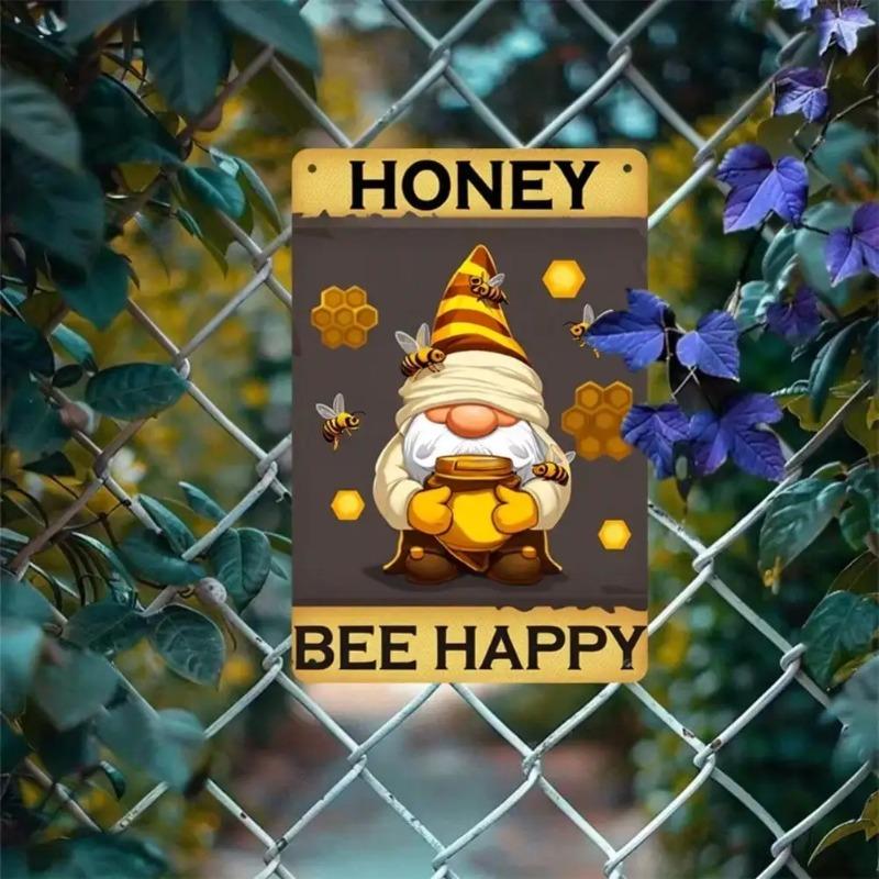 Vintage Tin Sign Honey Bee Wall Decor Home Garden Cafe Gift
