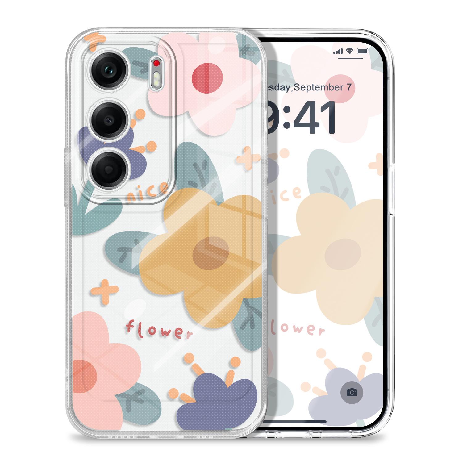 Colorful Flowers Transparent Phone Case For Tecno Spark 30 30C 20 10 Pova 7 4  Pro Plus Ultra GO Tecno Camon 40 Pro 5G TPU Cover Tecno Camon 40Pro 5G