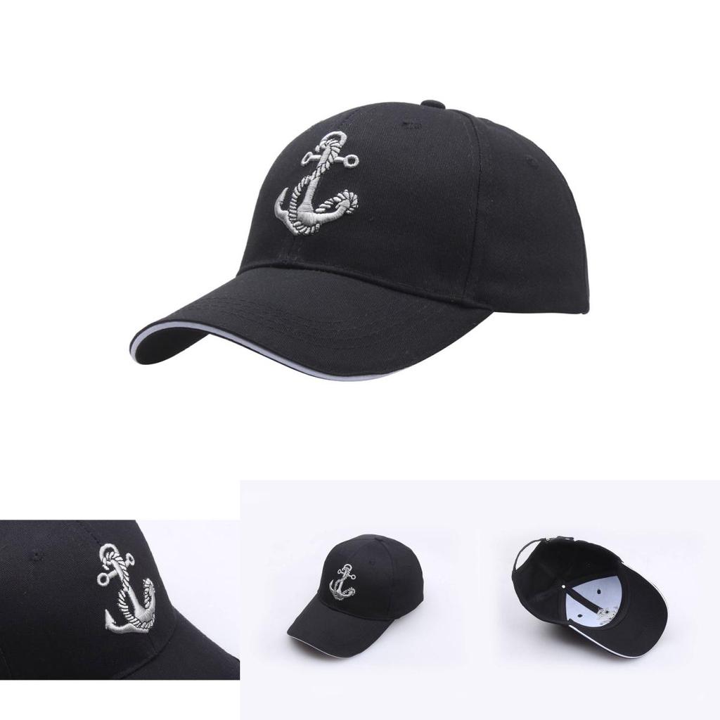 Unisex Summer Baseball Cap With Water Anchor Embroidery And Adjustable Fit
