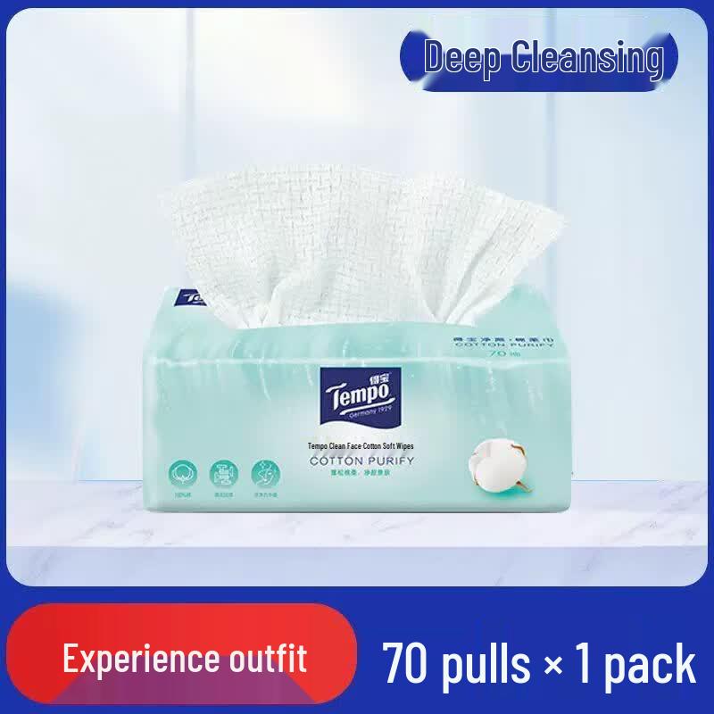 Tempo Pure Cotton Thickened Facial Cleansing Tissues