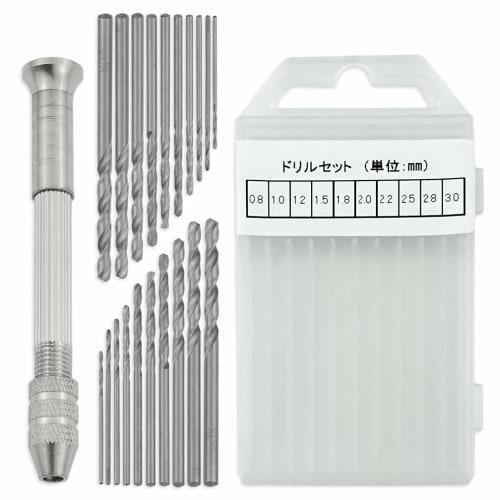 Pin Vise, Hand Drill, Craft Tool, Retractable, Interchangeable Drill Set (1 Pin Vise + 20 Drills)