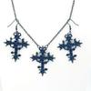 Niche Rose Cross Pendant & Clavicle Necklace with Earrings Set