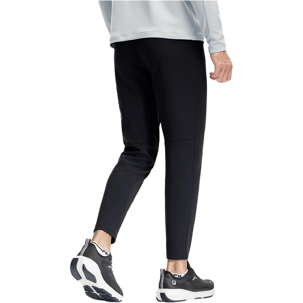 FILA Solid Color Slim Fit Straight Leg Knitted Sports Pants Men Bottoms Black A11M411608F-BK