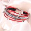 Pearl Pu Leather Bracelet Women, Fashion Magnet Buckle Bracelet Bracelet Bracelet Bracelet Multi-Layer Leather Bracelet