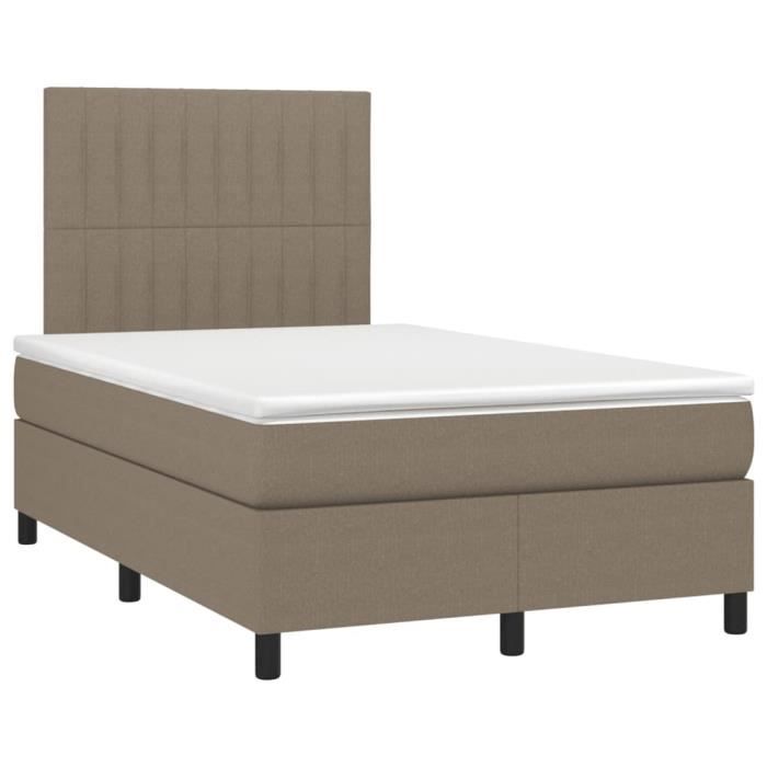 3141925 vidaXL Divan Bed with Mattress Taupe 120x200 Cm Fabric