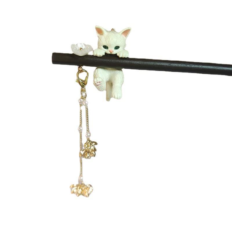 1pc Women Cat Decor Cute Hair Pin for Hair Decoration Casual Hair Bun Hair Bun Maker Bun Hair Piece Hair Styling Pins, School Stuff