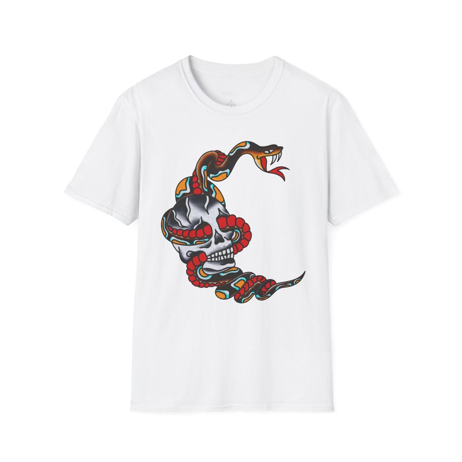 

Traditional Tattoo Flash Old School Sailor Vintage Style Moon Snake T-Shirt S разноцветный