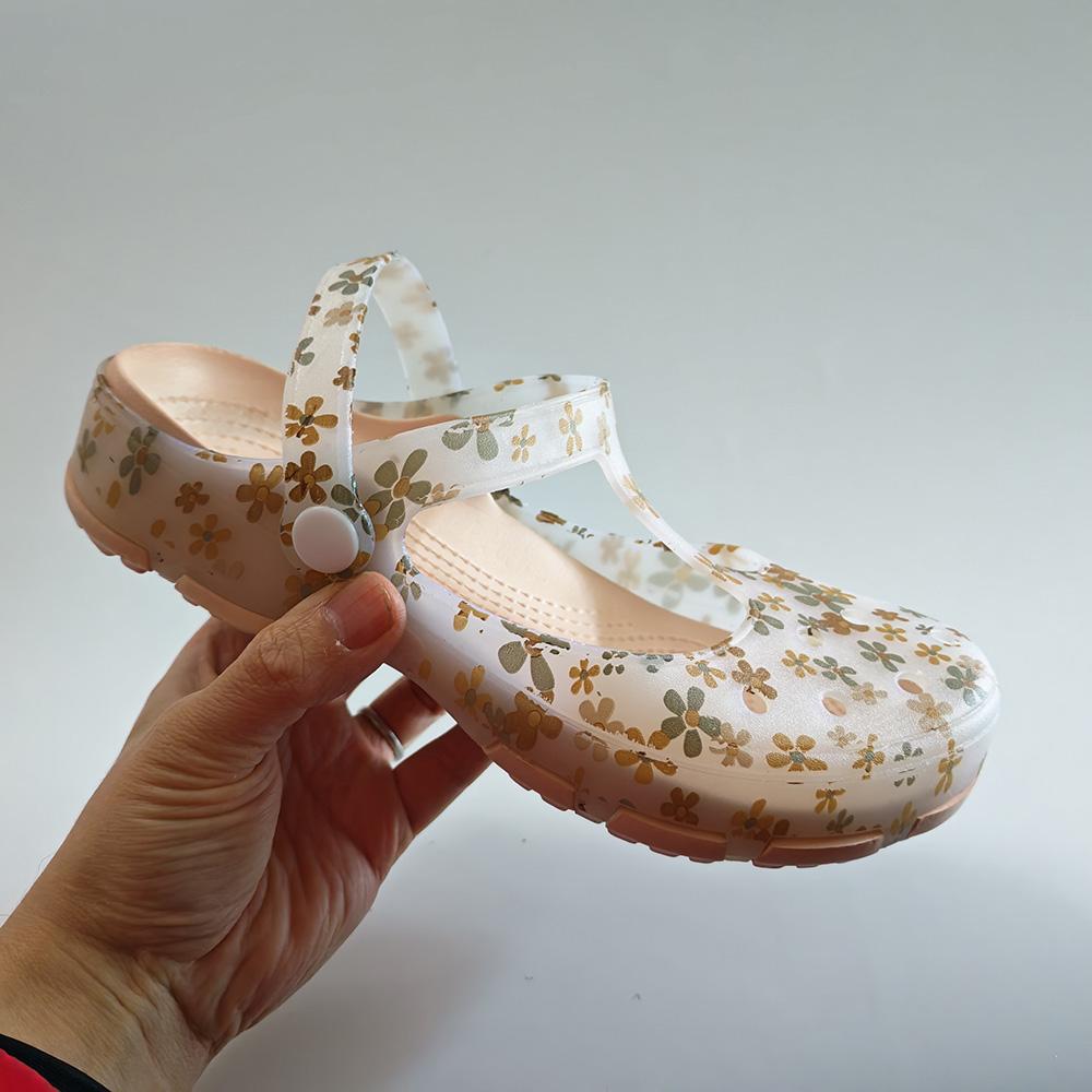 Zoccoli Mary Jane con Stampa Floreale Donna Leggeri Scarpe da Giardino Sandali Bassi Suola Spessa 4cm Antiscivolo Spiaggia Vacanze Estive Casual Outdoor Uso Quotidiano