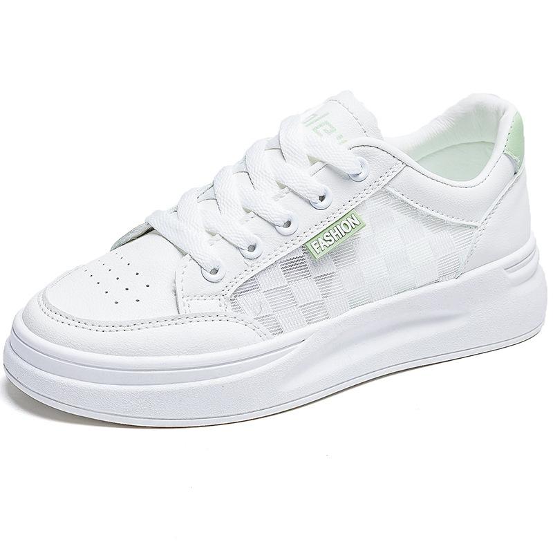 Women's White Shoes New Summer Breathable Mesh Slip-on Sports Casual Borad Shoes with Skirt All-Matching