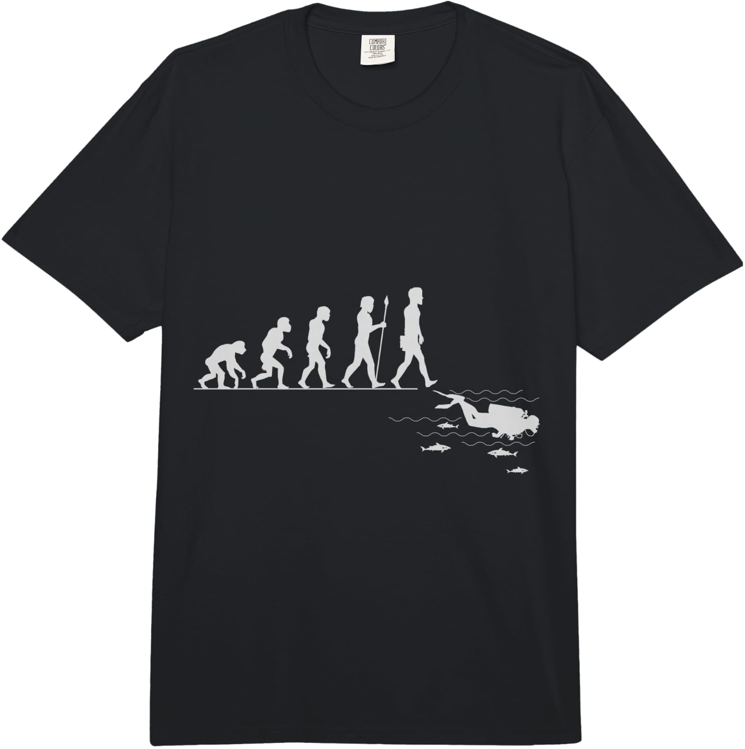Funny Scuba Diving Evolution Diver Gift Comfort Colors Adult Heavyweight Unisex T-Shirt XXXXL
