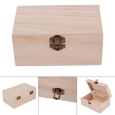 S/M/L Aufbewahrungsbox aus Holz Naturholz mit Deckel Multifunktionale Quadratische Klappbare Bastel-Geschenkboxen für Heimbedarf Aufbewahrung Dekoration