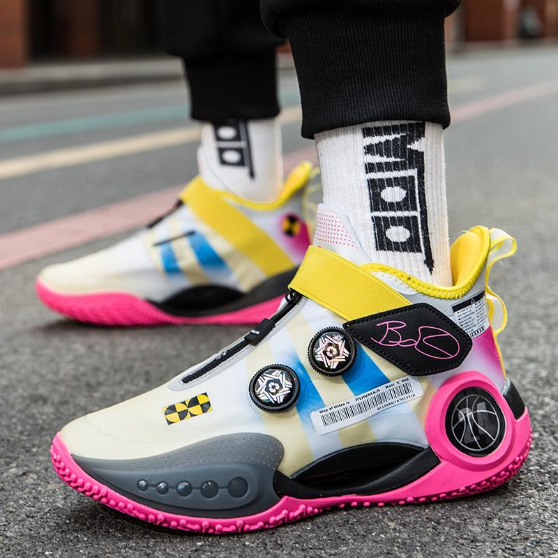 High-quality Basketball Shoes Brand Designer Sports Training Shoes Outdoor Sneakers Men Wear Resistant Non-slip Rotating Buttons