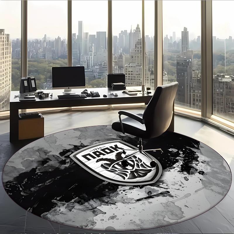 Paok (28) Round Office Rug Decorative Floor Rug for Office Bedroom Living Room and Home Space
