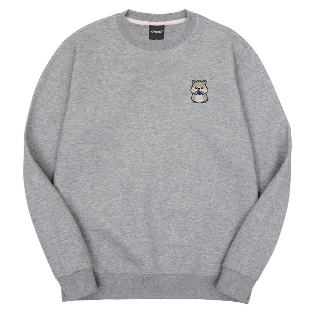 OKSTAR Puffy-Cheeked Hamster Embroidered Double-Sided Sweatshirt (Type B)