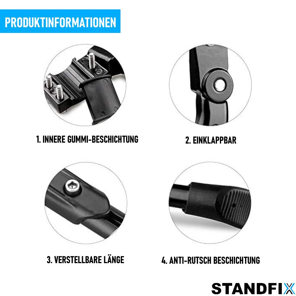 Béquille latérale pour vélo STANDFIX, béquille arrière réglable