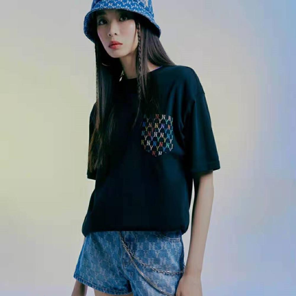 New MLB Old Flower T Shirts Unisex Black 31TSM3131-50L