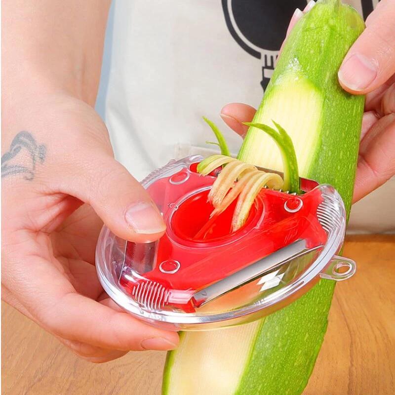 3-in-1 Multi-functional Peeling Knife Shred Planer Peeler Potato Apple Vegetable Artifact Kitchen Grater Multi Peel Blade Gadget